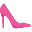 Pink high-heeled shoe